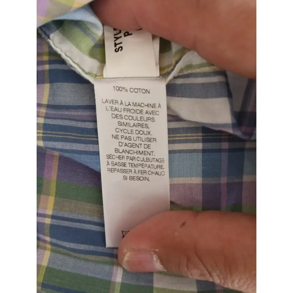 Vineyard Vines Button Down Shirt Mens Small‎ Multi Plaid Slim Fit Whale Shirt